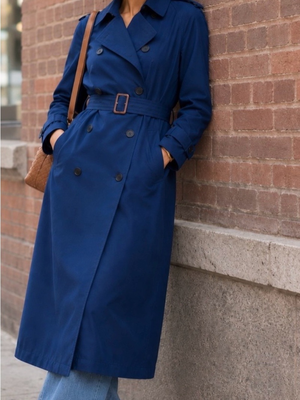 NWT Lauren Ralph Lauren Black Label Featherweight Twill Trench Coat sz: 12 Blue